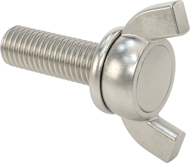 Paslanmaz Çelik Kanat Başlı El Vidası, M10 x 1,5 mm Diş Boyutu, 30 mm Uzunluk