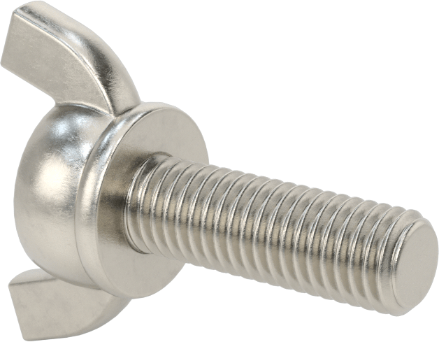 Paslanmaz Çelik Kanat Başlı El Vidası, M10 x 1,5 mm Diş Boyutu, 30 mm Uzunluk