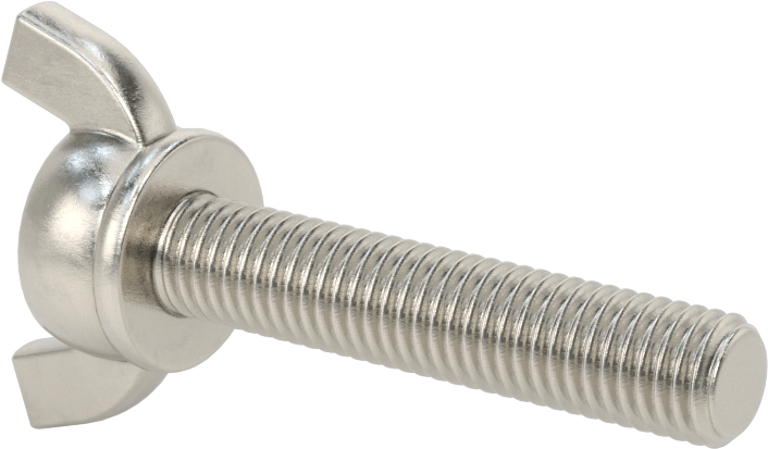 Paslanmaz Çelik Kanat Başlı El Vidası, M10 x 1,5 mm Diş Boyutu, 50 mm Uzunluk