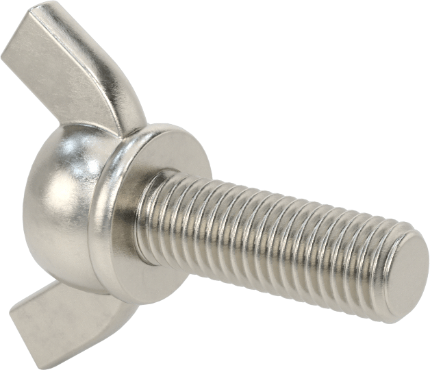 Paslanmaz Çelik Kanat Başlı El Vidası, M12 x 1,75 mm Dişli Boyutu, 35 mm Uzunluk