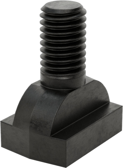 Siyah Oksit Çelik İşlenmiş Boyunlu T-Yuvası Cıvatası, 1/2" Geniş Yiv için, 1-1/4" Uzunluk, 1/2"-13 Diş Boyutu