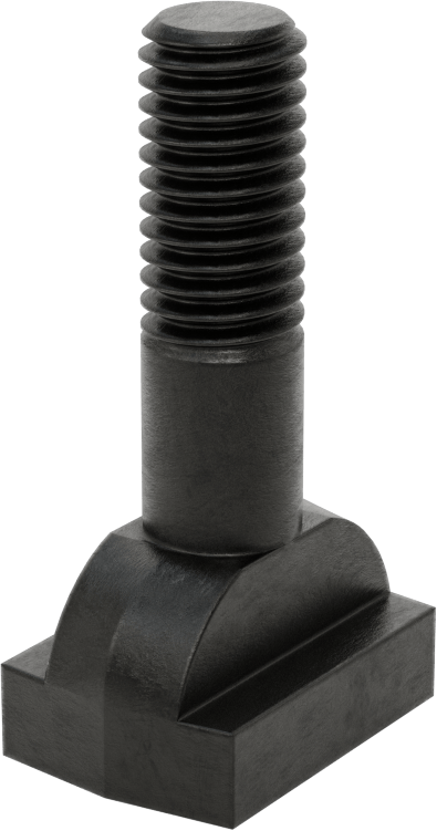 Siyah Oksit Çelik İşlenmiş Boyunlu T-Yuvası Cıvatası, 1/2" Geniş Yiv için, 2" Uzunluk, 1/2"-13 Diş Boyutu
