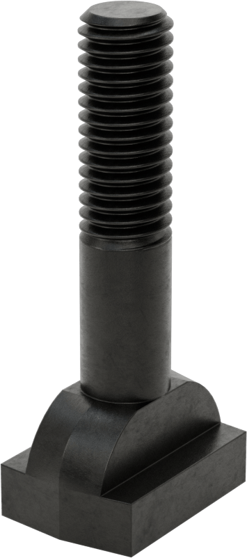 Siyah Oksit Çelik İşlenmiş Boyunlu T-Yuvası Cıvatası, 1/2" Geniş Yiv için, 2-1/2" Uzunluk, 1/2"-13 Diş Boyutu