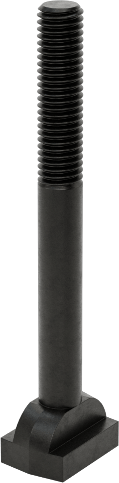 Siyah Oksit Çelik İşlenmiş Boyunlu T-Yuvası Cıvatası, 1/2" Geniş Yiv için, 5 inç Uzunluk, 1/2"-13 Diş Boyutu