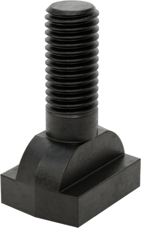 Siyah Oksit Çelik İşlenmiş Boyunlu T-Yuvası Cıvatası, 5/8" Geniş Yuva için, 2" Uzunluk, 5/8"-11 Diş Boyutu