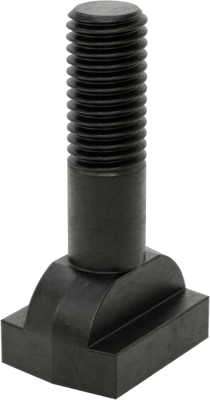 Siyah Oksit Çelik İşlenmiş Boyunlu T-Yuvası Cıvatası, 5/8" Geniş Yuva için, 2-1/2" Uzunluk, 5/8"-11 Diş Boyutu