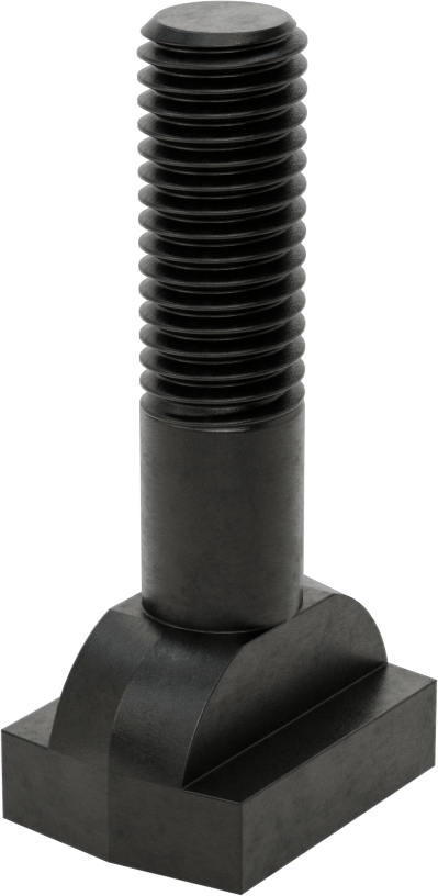 Siyah Oksit Çelik İşlenmiş Boyunlu T-Yuvası Cıvatası, 5/8" Geniş Yuva için, 2-3/4" Uzunluk, 5/8"-11 Diş Boyutu