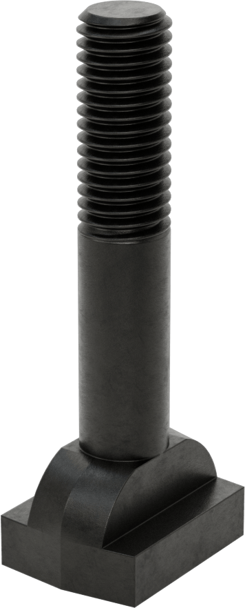 Siyah Oksit Çelik İşlenmiş Boyunlu T-Yuvası Cıvatası, 5/8" Geniş Yuva için, 3-1/2" Uzunluk, 5/8"-11 Diş Boyutu
