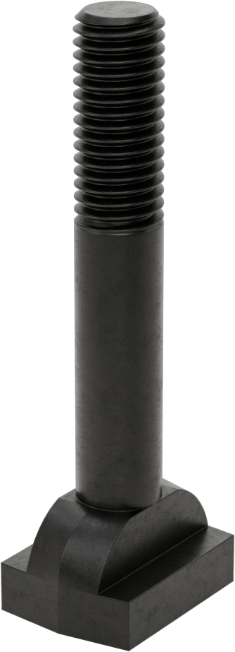 Siyah Oksit Çelik İşlenmiş Boyunlu T-Yuvası Cıvatası, 5/8" Geniş Yuva için, 4" Uzunluk, 5/8"-11 Diş Boyutu