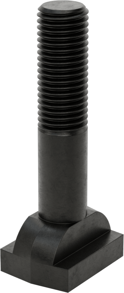 Siyah Oksit Çelik İşlenmiş Boyunlu T-Yuvası Cıvatası, 1/2" Geniş Yiv için, 4-1/2" Uzunluk, 1/2"-13 Diş Boyutu