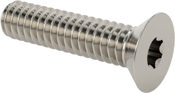 18-8 Paslanmaz Çelik Torx Düz Başlı Vidalar, Torx Plus, 2-56 Diş Boyutu, 3/8" Uzunluk