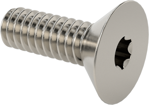 18-8 Paslanmaz Çelik Torx Düz Başlı Vidalar, Torx Plus, 0-80 Diş Boyutu, 3/16" Uzunluk