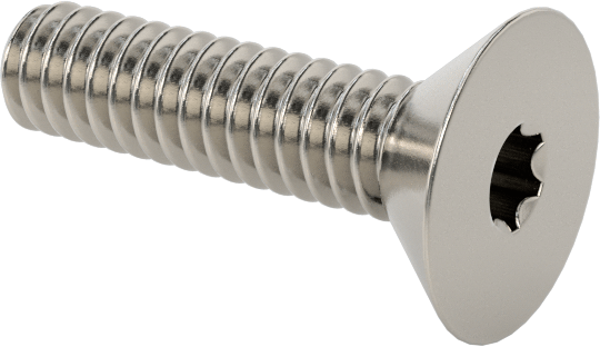 18-8 Paslanmaz Çelik Torx Düz Başlı Vidalar, Torx Plus, 0-80 Diş Boyutu, 1/4" Uzunluk