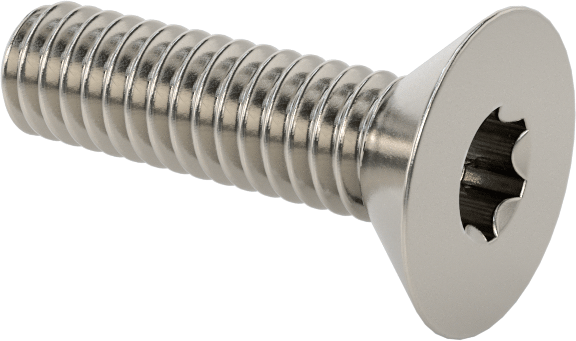 18-8 Paslanmaz Çelik Torx Düz Başlı Vidalar, Torx Plus, 8-32 Diş Boyutu, 5/8" Uzunluk