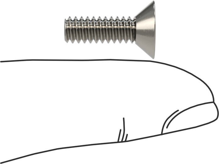 18-8 Paslanmaz Çelik Torx Düz Başlı Vidalar, Torx Plus, 10-24 Diş Boyutu, 5/8" Uzunluk