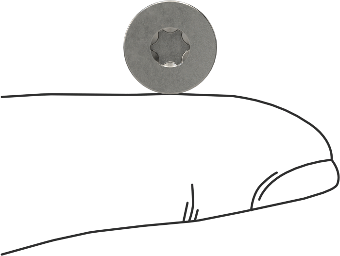 18-8 Paslanmaz Çelik Torx Düz Başlı Vidalar, Torx Plus, 10-32 Diş Boyutu, 3/8" Uzunluk