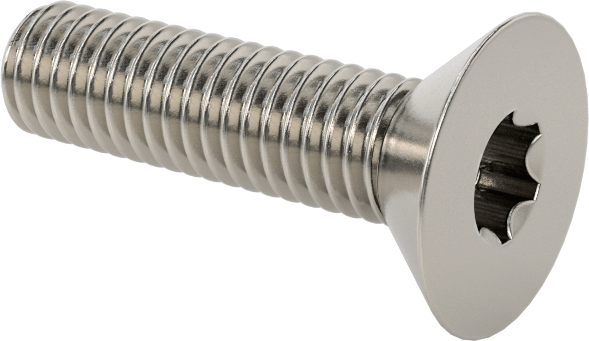 18-8 Paslanmaz Çelik Torx Düz Başlı Vidalar, Torx Plus, 10-32 Diş Boyutu, 3/4" Uzunluk