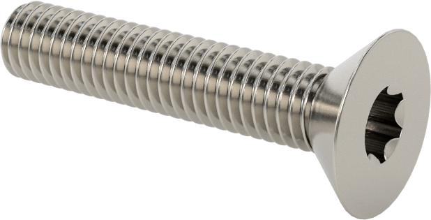 18-8 Paslanmaz Çelik Torx Düz Başlı Vidalar, Torx Plus, 10-32 Diş Boyutu, 1" Uzunluk
