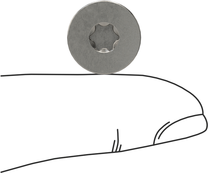 18-8 Paslanmaz Çelik Torx Düz Başlı Vidalar, Torx Plus, 1/4"-20 Diş Boyutu, 3/8" Uzunluk