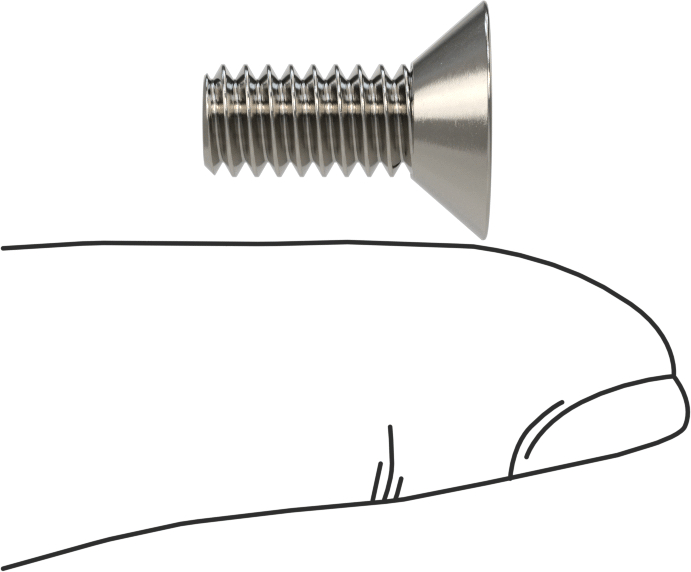18-8 Paslanmaz Çelik Torx Düz Başlı Vidalar, Torx Plus, 1/4"-20 Diş Boyutu, 5/8" Uzunluk
