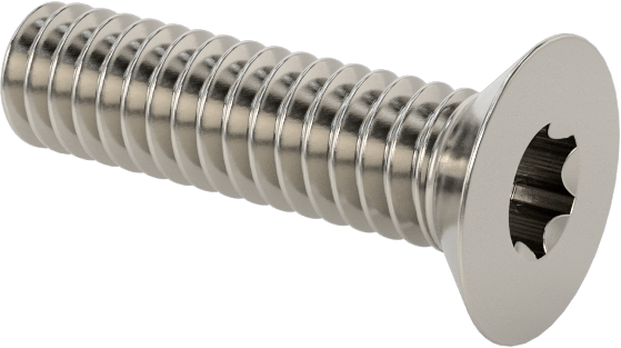 18-8 Paslanmaz Çelik Torx Düz Başlı Vidalar, Torx Plus, M2 x 0,4 mm Diş Boyutu, 8 mm Uzunluk