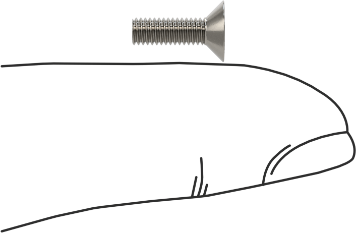 18-8 Paslanmaz Çelik Torx Düz Başlı Vidalar, Torx Plus, M3 x 0,5 mm Diş Boyutu, 10 mm Uzunluk