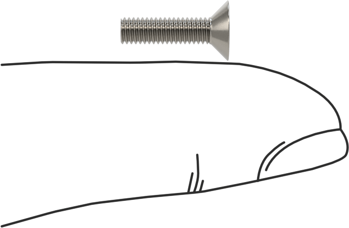 18-8 Paslanmaz Çelik Torx Düz Başlı Vidalar, Torx Plus, M3 x 0,5 mm Diş Boyutu, 12 mm Uzunluk