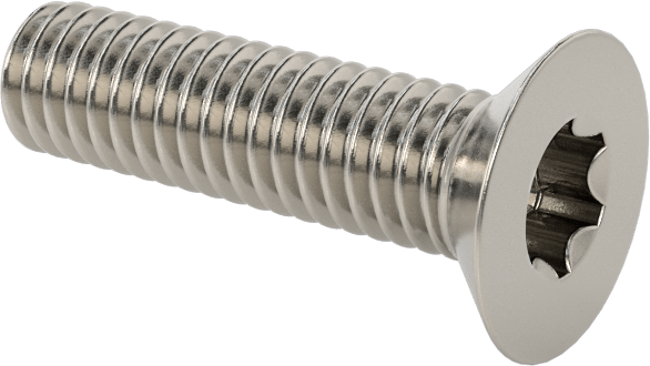 18-8 Paslanmaz Çelik Torx Düz Başlı Vidalar, Torx Plus, M4 x 0,7 mm Diş Boyutu, 16 mm Uzunluk