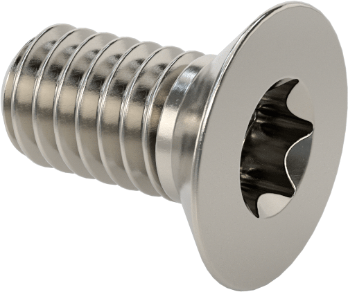 18-8 Paslanmaz Çelik Torx Düz Başlı Vidalar, M2,5 x 0,45 mm Diş Boyutu, 5 mm Uzunluk