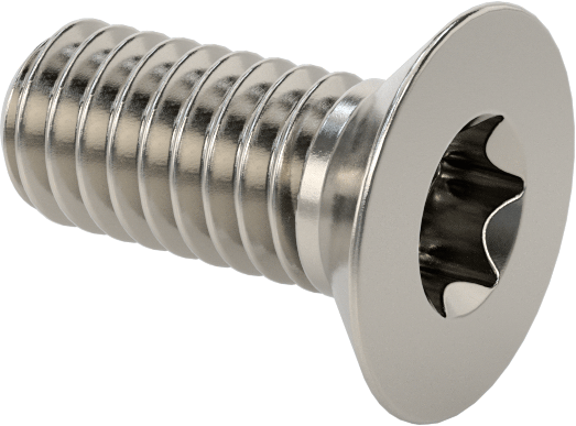 18-8 Paslanmaz Çelik Torx Düz Başlı Vidalar, M2,5 x 0,45 mm Diş Boyutu, 6 mm Uzunluk