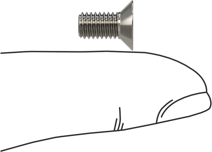 18-8 Paslanmaz Çelik Torx Düz Başlı Vidalar, M5 x 0,8 mm Diş Boyutu, 10 mm Uzunluk