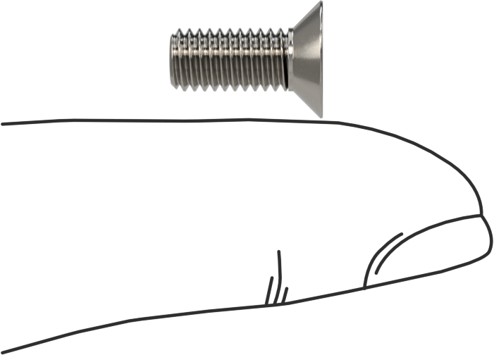 18-8 Paslanmaz Çelik Torx Düz Başlı Vidalar, M5 x 0,8 mm Diş Boyutu, 12 mm Uzunluk