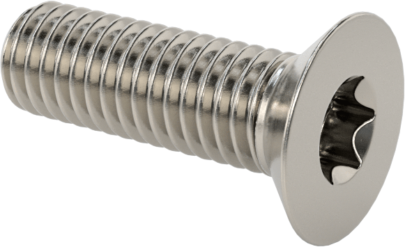 18-8 Paslanmaz Çelik Torx Düz Başlı Vidalar, M5 x 0,8 mm Diş Boyutu, 16 mm Uzunluk