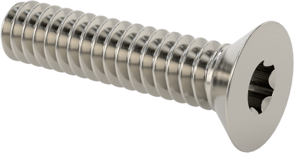 18-8 Paslanmaz Çelik Torx Düz Başlı Vidalar, Torx Plus, 4-40 Diş Boyutu, 1/2" Uzunluk
