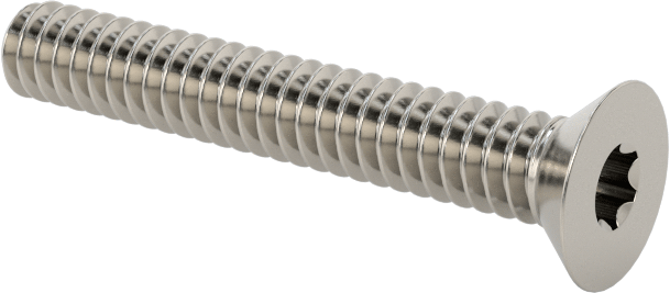 18-8 Paslanmaz Çelik Torx Düz Başlı Vidalar, Torx Plus, 4-40 Diş Boyutu, 3/4" Uzunluk