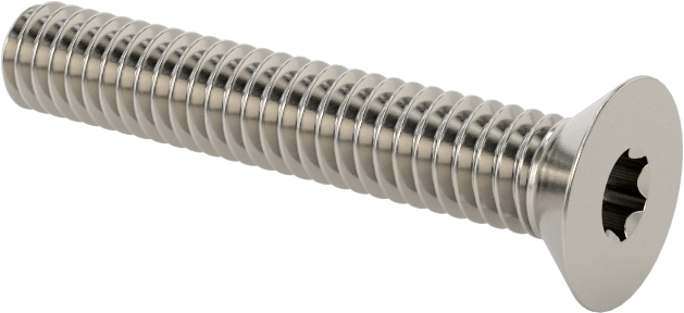 18-8 Paslanmaz Çelik Torx Düz Başlı Vidalar, Torx Plus, 8-32 Diş Boyutu, 1" Uzunluk