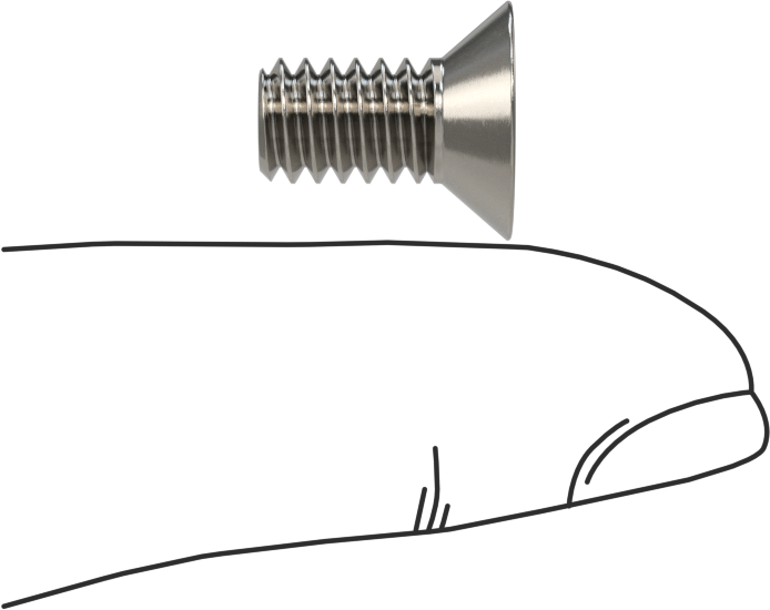 18-8 Paslanmaz Çelik Torx Düz Başlı Vidalar, Torx Plus, 1/4"-20 Diş Boyutu, 1/2" Uzunluk