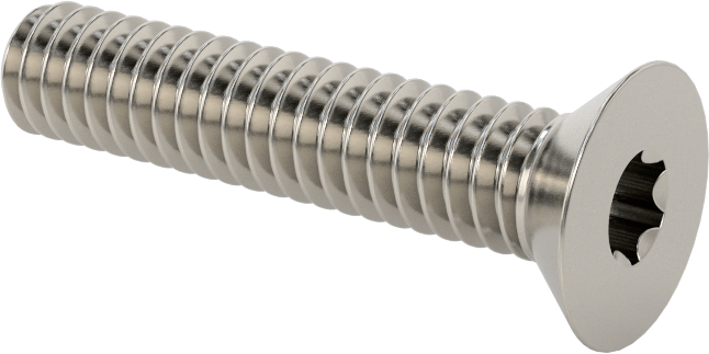 18-8 Paslanmaz Çelik Torx Düz Başlı Vidalar, Torx Plus, 1/4"-20 Diş Boyutu, 1-1/4" Uzunluk