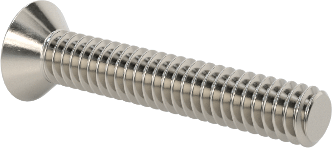 18-8 Paslanmaz Çelik Torx Düz Başlı Vidalar, Torx Plus, 1/4"-20 Diş Boyutu, 1-1/2" Uzunluk