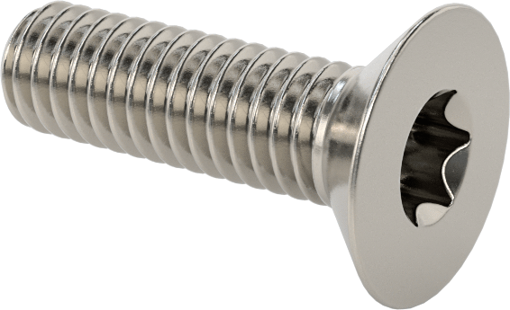 18-8 Paslanmaz Çelik Torx Düz Başlı Vidalar, M4 x 0,7 mm Diş Boyutu, 14 mm uzunluk