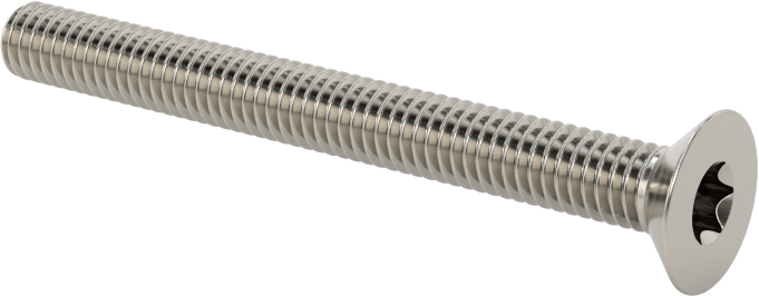18-8 Paslanmaz Çelik Torx Düz Başlı Vidalar, M4 x 0,7 mm Diş Boyutu, 40 mm Uzunluk
