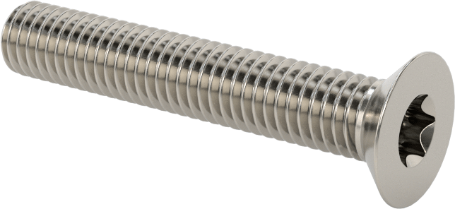 18-8 Paslanmaz Çelik Torx Düz Başlı Vidalar, M5 x 0,8 mm Diş Boyutu, 30 mm Uzunluk