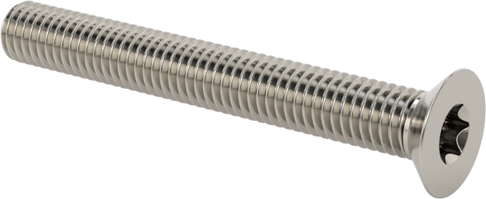 18-8 Paslanmaz Çelik Torx Düz Başlı Vidalar, M5 x 0,8 mm Diş Boyutu, 40 mm Uzunluk