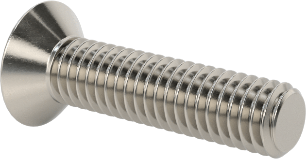 18-8 Paslanmaz Çelik Torx Düz Başlı Vidalar, M6 x 1 mm Diş Boyutu, 25 mm Uzunluk