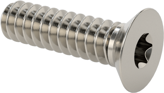 18-8 Paslanmaz Çelik Torx Düz Başlı Vidalar, M1,6 x 0,35 mm Diş Boyutu, 6 mm Uzunluk
