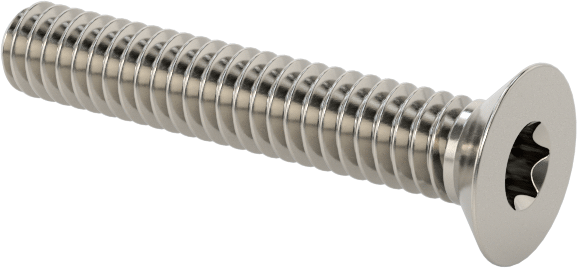 18-8 Paslanmaz Çelik Torx Düz Başlı Vidalar, M2 x 0,4 mm Diş Boyutu, 12 mm Uzunluk