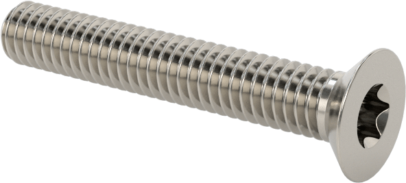 18-8 Paslanmaz Çelik Torx Düz Başlı Vidalar, M2,5 x 0,45 mm Diş Boyutu, 16 mm Uzunluk