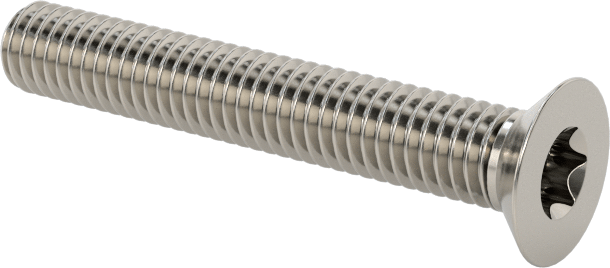 18-8 Paslanmaz Çelik Torx Düz Başlı Vidalar, M3 x 0,5 mm Diş Boyutu, 20 mm Uzunluk