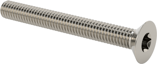 18-8 Paslanmaz Çelik Torx Düz Başlı Vidalar, M4 x 0,7 mm Diş Boyutu, 35 mm Uzunluk