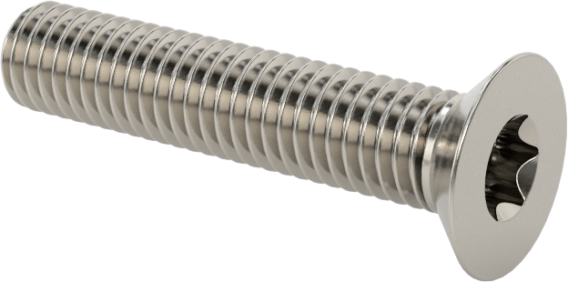 18-8 Paslanmaz Çelik Torx Düz Başlı Vidalar, M5 x 0,8 mm Diş Boyutu, 25 mm Uzunluk